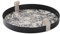 SLHEQING Bandeja Decorativa Redonda, Bandeja Baño Negro, Bandejas para Cosméticos para Mesa de Café para Tocador, Baño, Dormitorio, Estar, Bar (28l. x 28an. x 3al. centímetros)