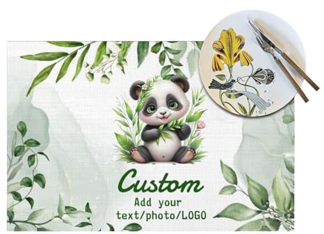 LSDINDF Personalisierte Tischsets, Personalisierbares Tischset Bedrucken mit Foto/Text, Tischset Kinder mit Name, rutschfeste, Hitzebeständig und waschbar.
