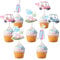 Sursurprise 36Pcs Golf Theme Gender Reveal Cupcake Toppers, Blue Pink He or She Golf Gender Reveal Decorations Cupcake Picks for Baby Shower Pregnancy Announcement Sports Party Decor