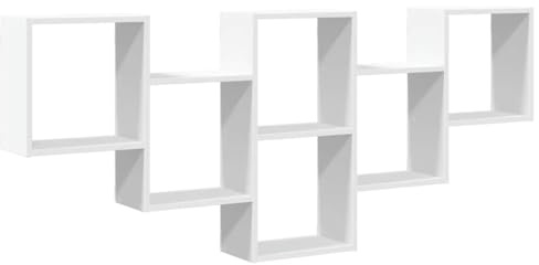vidaXL Wandregal Weiß 159x18x66 cm Holzwerkstoff