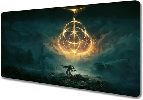 Game El-den Mouse Pad Ring Large Mouse Pad Non Slip Rubber Mat for Computers, Desktop PC Laptop Office Big Mouse Pad 31.5x11.8 in