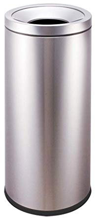 Stainless Steel Large Capacity Round Storage Bucket Wastebasket Waste Bin Garbage Can Trash Can - Durable and Stylish for Any Room