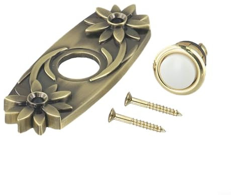 Zeroupshop Runde Türklingeln, von Dämmerung bis Morgendämmerung sichtbar, mit dem LED-Metall-Türklingel-Druckknopf, Antik-Bronze, für Außeninstallationen