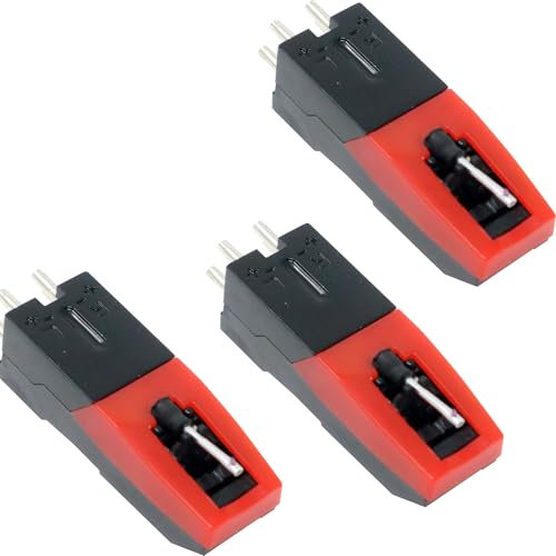 Vinciann bundle 3 testine ricambio giradischi fonografo con puntina stylus ceramica cartuccia