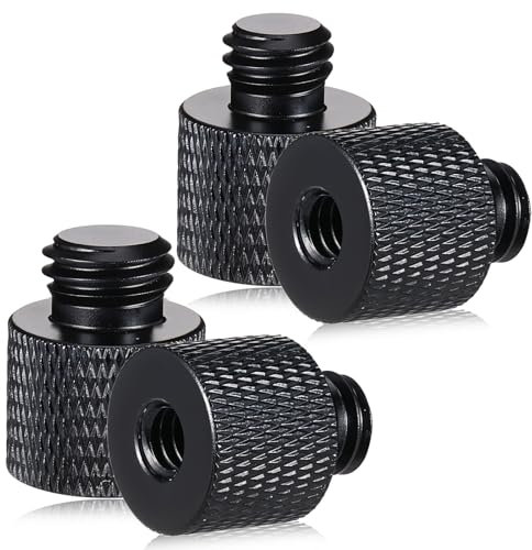 4 Stück Gewindeadapter 1/4“ auf 3/8“ und 3/8“ auf 1/4“ Kamera Schraubadapter Aluminiumlegierung Stativ Schraube Adapter für Kamera Mikrofonständer Kamerastative Lautsprecher Mikrofonhalterung