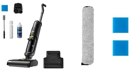 EUREKA NEW400 Aspirapolvere e Lavapavimenti Intelligente Pulitore per Pavimenti Duri senza Fili NEW400 (Include 2 Filtri in Cotone e 1 Spazzola a Rullo)