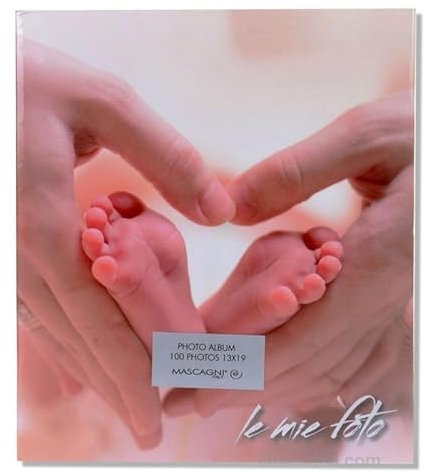 Mascagni Fotoalbum zur Taufe, Geburt, Jungen, Mädchen, 13 x 19 cm, 100 Fotos | Fotorahmen zur Geburt, Neugeborene, Taufe, 1. Geburtstag, 1. Monat oder einfach zum Aufbewahren der Erinnerungen 13 x 19