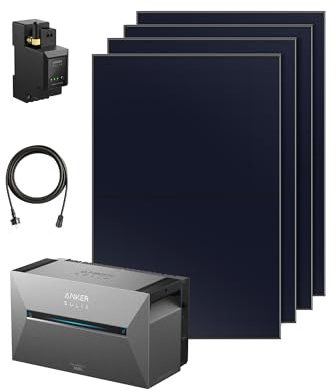 Anker SOLIX Balkonkraftwerk mit Speicher, Solarbank 3 E2700 Pro (2680Wh), 4× 445W Solarpanels, 4 MPPTs (3600W), 16kWh erweiterbar, 1200W bidirektional, intelligente Steuerung mit Anker, Plug&Play