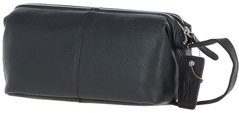 Ashwood Men’s Vintage Leather Washbag - Full-Grain Distressed Toiletry Bag - Travel Dopp Kit with Zip Compartments - Stylish Grooming Organizer for Men's: Q-47 (Black)