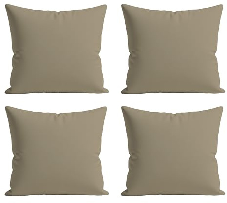 Home Sweet Home UK 100% Waterproof Outdoor Cushion Covers 60x60cm Set Of 4 With Invisible Zippered Outdoor Cushions Covers Waterproof 24x24 Cushion Cover For Living Room Garden Sofa Bedroom