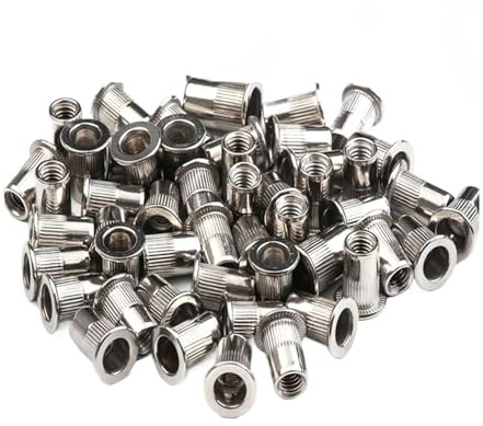 Dadi rivettati filettati, Inserti for dadi filettati a testa piatta in acciaio inossidabile di diverse dimensioni(20PCS,M10)