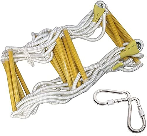 MEVZHH Soft Ladder Roladder Escaescaladder Emergency Roladder with 2 Hooks Climrescue Roladder Outdoor Portable Construction Ladder/White,Yellow/6M/20Ft