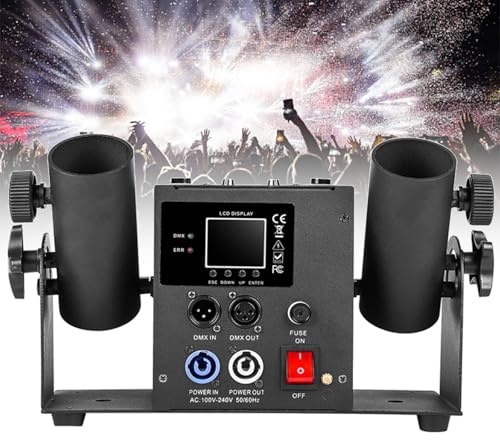 SENJINGHUA Konfetti-Maschine Hochzeit Konfettikanone DMX 512 Controller Dual Shot Konfetti Launcher für Hochzeit Show Club Bühne Party