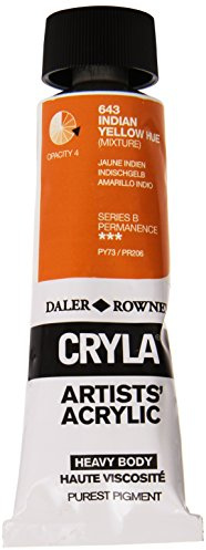 Daler-Rowney Cryla Acrylic 75 ml Indian Yellow Hue, Professional Artists