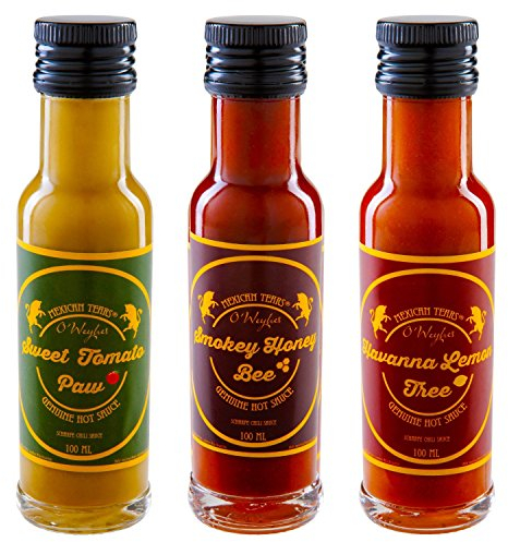 Mexican Tears® - Chili Sauce 3er-Pack, scharfe Sauce aus Chili & Meersalz, perfekt zum Würzen von BBQ Sauce & Pulled Pork [3x100ml Chili Sauce]