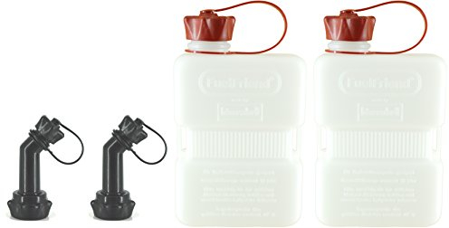 FuelFriend®-PLUS CLEAR - jerrycan 1,0 litre + bec verrouillable - 2 articles - parfait pour les motos, les voitures et plus encore
