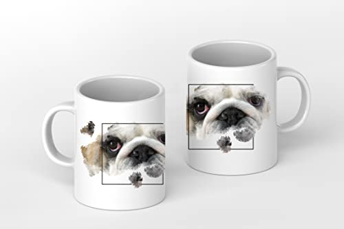 Effetto bulldog inglese: disegno come tazza da 300 ml, in ceramica bianca, meraviglioso come idea regalo o la vostra nuova tazza preferita.