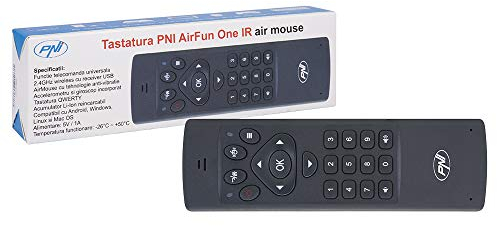 Teclado PNI AirFun Un mouse de aire IR y un mini teclado qwerty para. computadora, mini PC y reproductor multimedia