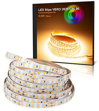 Mextronic LED-Strip/LED-Streifen warmweiß (2700K) - CRI 96, 48W, 5 Meter, 24V, IP20