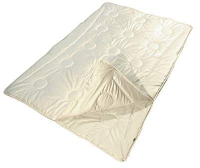 Garanta Zudecke Merino 4-Jahreszeiten Bettdecke aus 100% feiner Merino-Schurwolle - Bezug: Edelsatin variabel, Größe:135x200