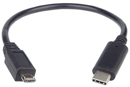 PremiumCord USB-C Adapter M/M, USB Typ C Stecker auf USB Typ Micro Stecker, HighSpeed 480 Mbit/s, Farbe Schwarz, 0,2m
