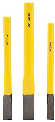 SENRISE Lot de 3 burins à froid 3/8 1/2 5/8 Burins plats pour travaux de menuiserie et de métaux