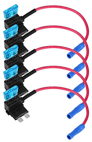 Auto Sicherungen, Fydun 5 Stück Flachsicherungsadapter Wasserdicht Sicherung Blade Adapter Auto (Medium)