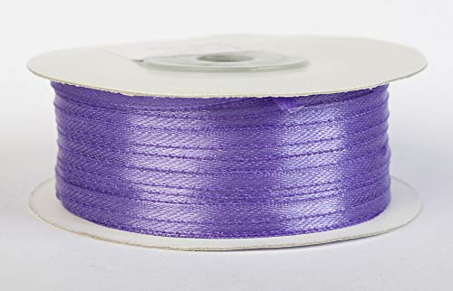 Jajasio Satinband 100 Yard-Rolle, 3mm breit, Auswahl aus 50 Farben/Farbe: 44 - violett, Geschenkband, Schleifenband