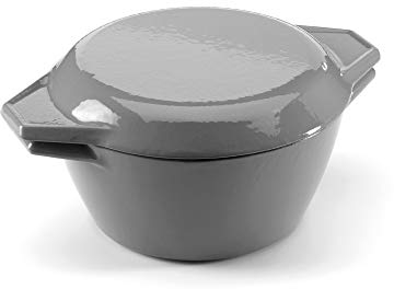 Samuel Groves Enamel Cast Iron Round Casserole Dish with Lid – 20.5cm / 2L | Compact Dutch Oven | Oven & Hob Safe, Durable Enamel Coating, Heat Retaining Cookware