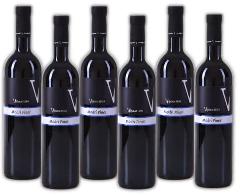 Vipava 1894 Rotwein Pinot Noir Prestige, von Hand gelesener trockener roter Wein (6 x 0,75 l)