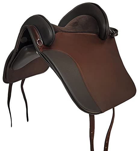 A&M Reitsport Baumloser spanischer Sattel Catalana aus Büffelleder Braun, NEU, Größe:34cm