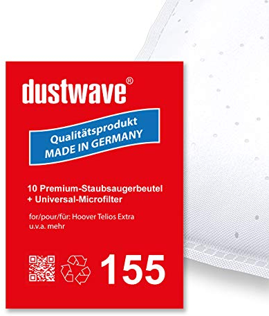 dustwave® Lot de 10 sacs filtrants pour aspirateur Hoover - N° origine H81 Telios Extra - Sacs d'aspirateur de qualité supérieure fabriqués en Allemagne + micro filtre