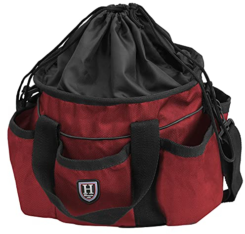 Harrison Howard Premium-Mehrzwecktasche, langlebig, für Pferdepflege, Reinigungszubehör, Tragetasche, Rubinrot
