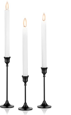 NUPTIO 3 Stück Schwarzer Kerzenhalter für Esstisch, Konische Kerzen und Dekoratives Herzstück für Die Einweihungsfeier der Weihnachtsfeier
