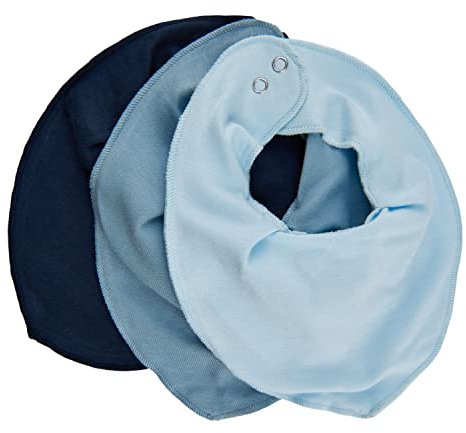 FIXONI Unisex Baby Bibs 3 pieces 5904 Halstücher, Dusty Blue, OneSize