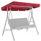 GNCCI Hollywoodschaukel Ersatzdach, Wasserdicht Anti-UV, Universal für 2-3 sitzige Hollywoodschaukel, Gartenschaukel Schaukel Dach, Klassisch, Rot, 210D wasserdichtes, silberbeschichtetes Oxford-Tuch