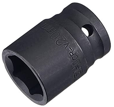 sourcing map 1/2 Drive by 20mm 6-Point Impact Socket, CR-V Steel 1.54 Length, Shallow Metric Sizes