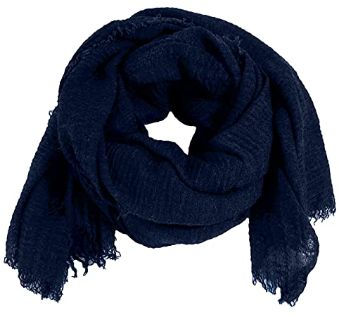 Niklarson Schal Tuch dunkelblau 190x100cm Damen Poncho Stola Pareo Viskose T1488