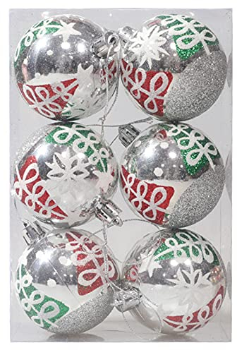 Bodhi2000 24 Stück / Set von Weihnachten Galvanik Kugeln Exquisite Kunststoff Flash Alle passenden hängenden Kugeln zum Dekorieren des Hauses Silber