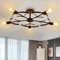 OURLOVEII Vintage Deckenlampe Wohnzimmer, Groß Deckenleuchte Schwarz Industrial Style, 5 Flammig, Blumenform, Wohnzimmerlampe Decke für Schlafzimmer Esszimmer küche, E27,Metall