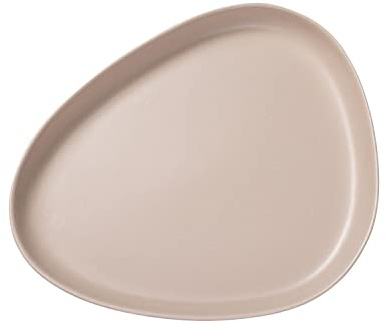LindDNA Curve Servierplatte aus Steingut in der Farbe Sand, Maße: 35cm x 30cm x 3cm, 991429