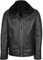 Herren Lammfell Flieger-Lederjacke Schaffell Mantel Oscar Schwarz, Schwarz , XXXL