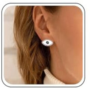 Inilbran Boho Böser Blick Ohrringe - Gold - Stud - Ohrstecker - Vintage - Dämon Auge - Minimalismus - Augenschutz - Schmuck für Frauen und Mädchen - Amulett - Geschenke