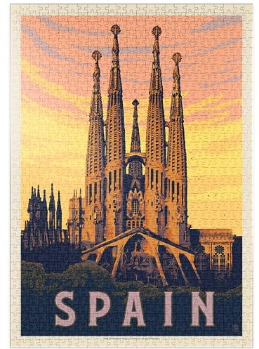 MyPuzzle Spain: Familia Sagrada, Vintage Poster - Premium 1000 Teile Puzzle - MyPuzzle Sonderkollektion von Anderson Design Group