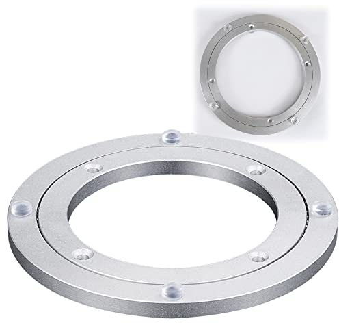 ESOYAWE Aluminiumlegierung Lazy Susan Drehkranz, Tischplatte Dreh Drehteller Kugellager, 360°Drehbare Tisch Drehplatte, Für Esstisch, Kuchendekoration, TV-Monitorständer, Durchmesser: 12-100 cm
