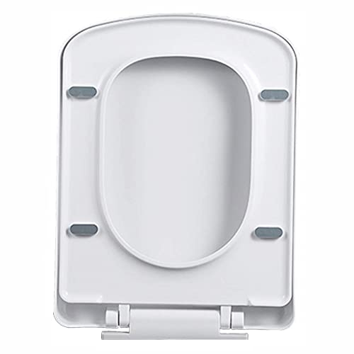 WC-Sitz Eckig, Toilettensitz Mit Absenkautomatik, WC Deckel Mit Fix-Clip Befestigung, Toilettenbrille Aus Polypropylen, Klodeckel Rechteckiger