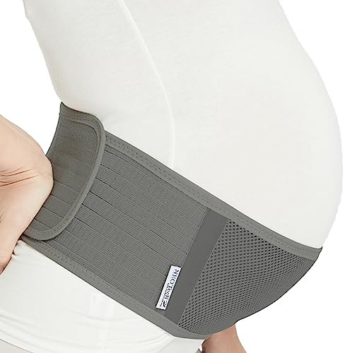NEOtech Care Ceinture de grossesse pour femme enceinte, bandeau de maintien du ventre, soutien abdominal (Grise, Taille régulière)