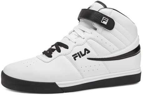 Fila Tenis deportivos para uso diario, atléticos, informales, de caña alta, Vulc 13 Mid con cordones para hombre, Blanco/Negro, 10