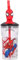 CARTOON Bicchiere con cannuccia Spiderman Marvel con personaggio 3D in plastica riutilizzabile BPA Free capacità 360 ml