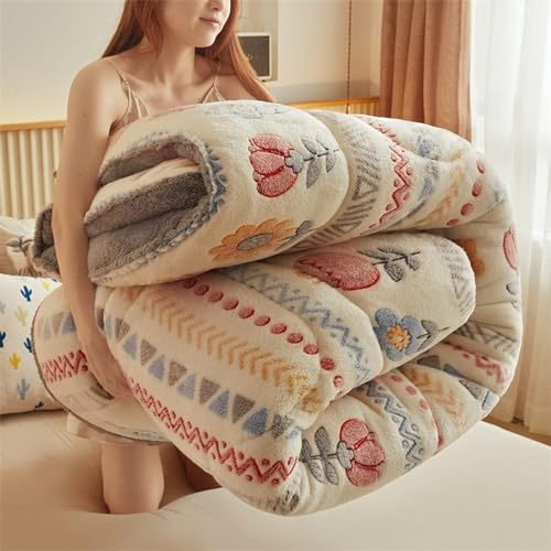 Dicker Warmer Plüsch Winterdecke Steppdecke, Flauschige Kaschmir Steppdecken Duvet, Verdicken Sie Lamm Kaschmir Decke Winter Weiche Warme Bettdecke Bettwäsche ( Color : A , Size : 150x200cm/3.5kg )